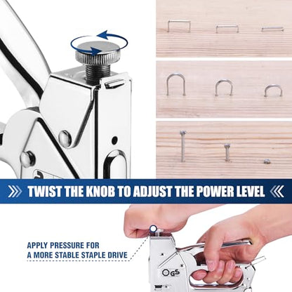 WORKPRO Upholstery Staple Gun, 3-in-1 Heavy Duty Staple Gun with Power Adjustment, 3000 pcs Staples and Stapler Remover, Manual Brad Nailer for Wood, Upholstery, Carpentry, Decoration DIY, Furniture