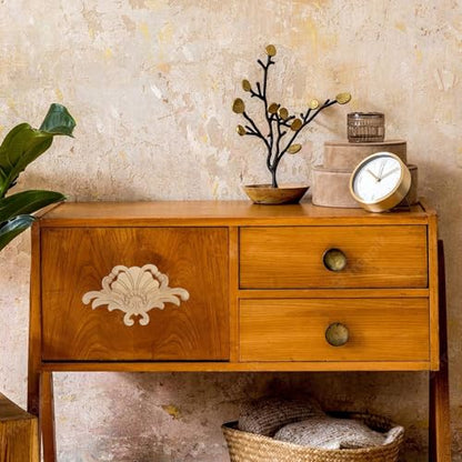 Antrader Wood Appliques,4Pcs Unpainted Wooden DIY Carved Onlays, Style 7 - style: Style 7