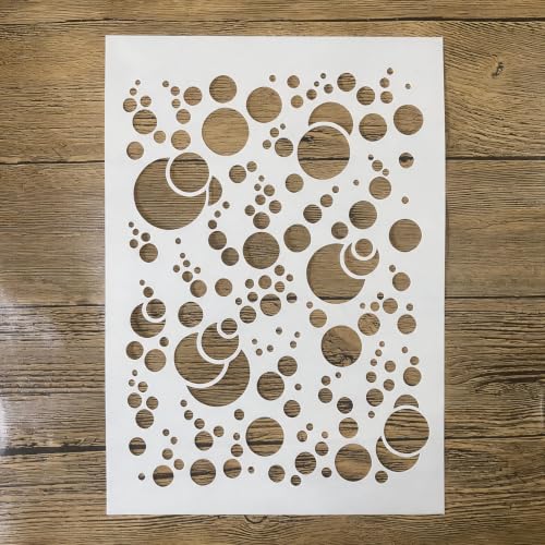 TIAMECH A4 Reusable 3D Bubble Circle Stencil for Painting - color: 3D Bubble Circle