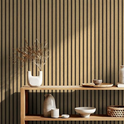 myforHD Wallpaper Peel and Stick Wood Grating Stripe Self-Adhesive Wallpaper Faux Wood Contact Paper Wood Slats Self Adhesive Wall Paper PVC Vinyl Film Removable Waterproof 17.3" x 118" - color: Wood F, size: 17.3" x 118.1"