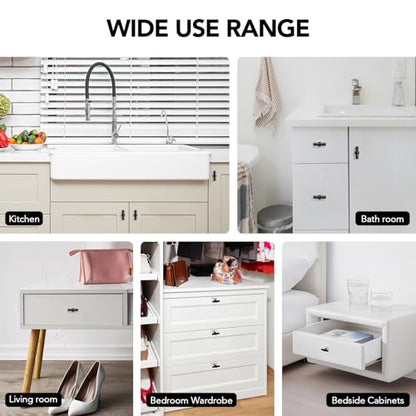 HOME EDIT 10 Pack Black Cabinet Knobs 2 Inch Drawer Knobs Single Hole - color: Black&2T Bar