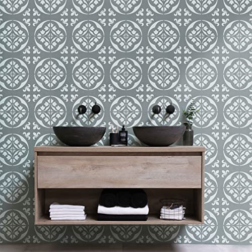 / Tile Stencil 12x12 (2 Pack) / Wall and Floor Stencil, Reusable for Painting, Furniture, Walls and Floors