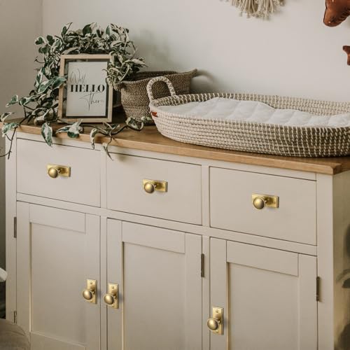 6Pack Champagne Bronze Cabinet Knobs with Backplate Drawer knobs - color: Champagne Bronze, style: Plaquette