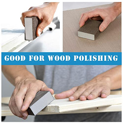 8Pcs 220 Grit Sanding Blocks, Jamiikury Sanding Sponge Washable and Reusable, Wet Dry Sandpaper Sponge for Wood Metal FurniturePaint and Drywall - size: 220 Grits