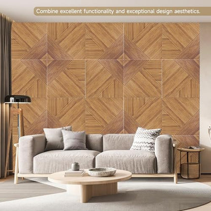 Acoustic Wall Panels,6 Pack,23.6"x23.6",Soundproof Panels,Beech - color: Beech