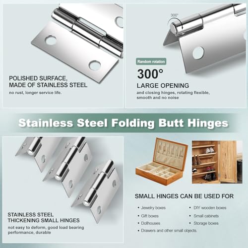 Mini Hinges Miniature Folding Butt Hinges Small Cabinet Folding Craft Hinge