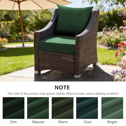Outdoor Deep Seat Cushion Set, 24x24 Inch, Forest Green, Set of 1 - color: Forest Green