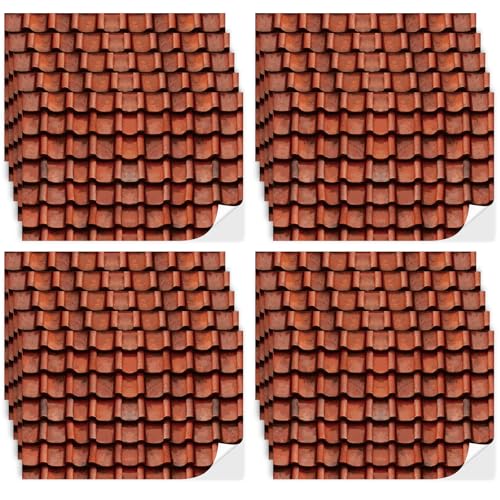 Flutesan 12 Pcs Miniature Dollhouse Wallpaper, Roof Tiles Clay - style: Roof Tiles Clay
