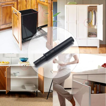 2.87" Push to Open Cabinet Hardware 10 Pack Push Latch & Lock - color: Black, size: 2.87in - 10 Pack