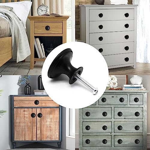 8 Pcs Black Cabinet Knobs, Round Dresser Knob Kitchen Drawer Knobs, Single Hole Cupboard Door Knob Dresser Drawer Pulls Handles - color: Black, size: 8 Pack