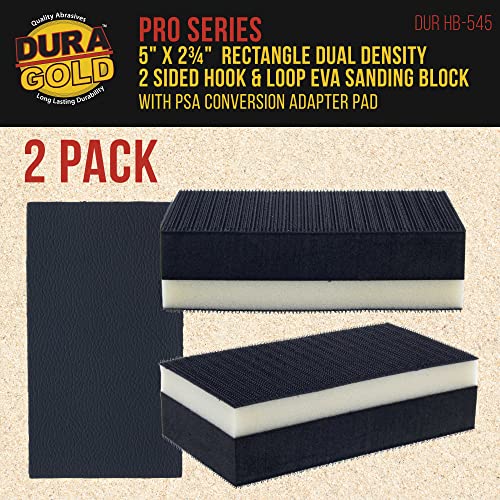 Dura-Gold Pro Series Rectangle 5" x 2-3/4" Dual Density 2 Sided EVA Sanding