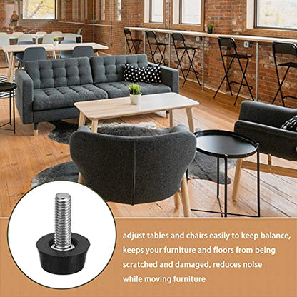M6 Thread Adjustable Furniture Levelers Screw in Threaded 20 Pcs - size: M6 Thread