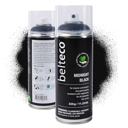Spray Paint Black Matte | Water-based Matte Black Spray Paint - color: Midnight Black Matte, size: 11.29 Ounce (Pack of 1)