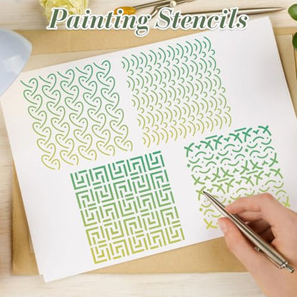 Geometric Texture Stencils for Crafts Reusable 25Pcs Stencils(5.9X5.9 Inch) - color: Texture 9