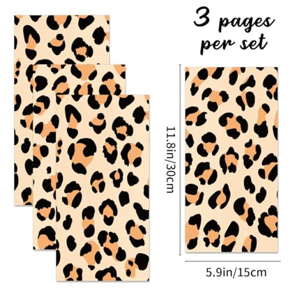 3 Sheet Leopard Rub on Transfers for Crafts and Furniture 6x12 - style: Leopard Print