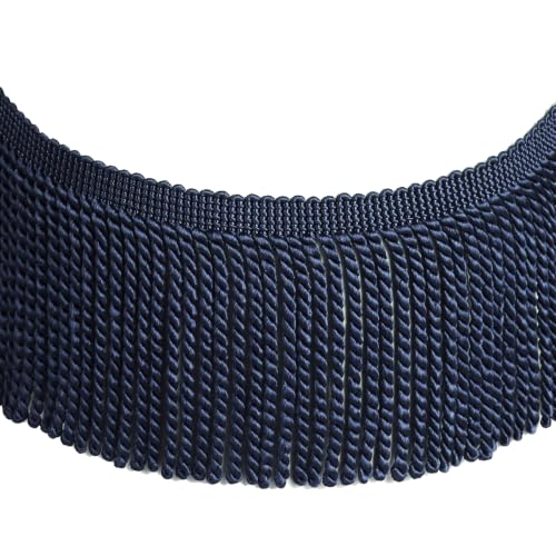 5 Yard Curtain Bullion Fringe Trim-Rayon Tassel Embellishments - color: 18# navy