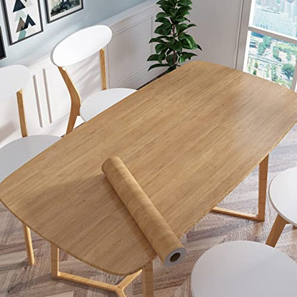 Haimin Wallpaper 24" x 393" Wood Contact Paper Peel and Stick Vinyl Roll - color: Yellow Oak