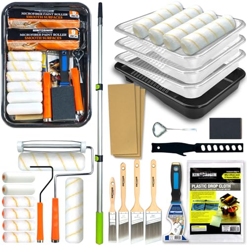 King Origin 31 PCS Paint Roller Kit, Extension Pole (4.75 ft)