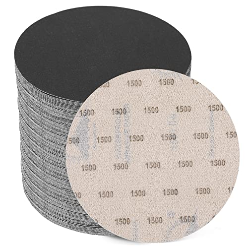 6 Inch 25 PCS 1500 Grit Sanding Disc Wet Dry Sandpaper Hook Loop Sand Paper - style: Grit 1500