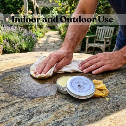 Rhoose Point Remedies Beeswax Polish for Stone & Concrete 3.5 Fl Oz – Cleans, Seals & Protects Natural & Man-Made Surfaces inc. Marble, Quartz, Granite, Slate, Ceramic
