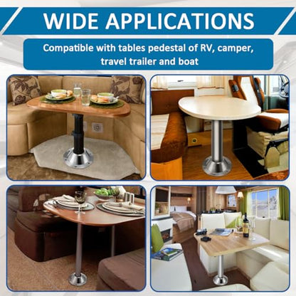 2 Pack Aluminum RV Table Base & Floor Mount for 2" OD Pedestal Leg - size: 2