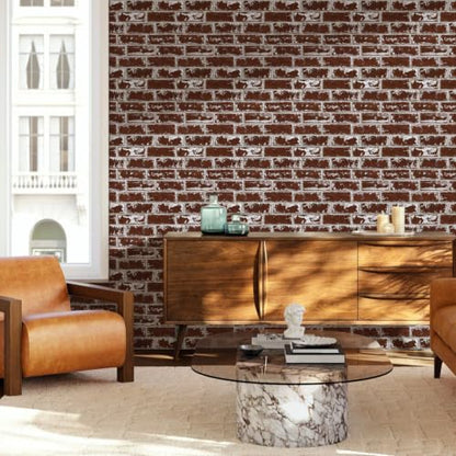 Commomy 3D Wall Panels Peel and Stick Faux Brick 10 Pcs 11.8" x 11.8" - color: Brick-tlC