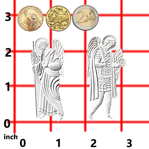 Art Molds for Polyclay Air Dry Clay Plaster, 2 Carved Archangel Symbols - color: Archangel