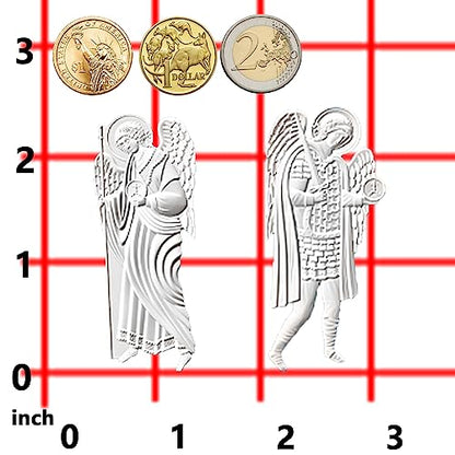 Art Molds for Polyclay Air Dry Clay Plaster, 2 Carved Archangel Symbols - color: Archangel