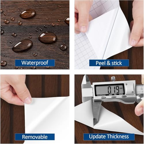 FunStick 24"x200" Slats Wood Wallpaper Peel and Stick Wall Paper Brown Walnut Slatted Wood Vinyl Self Adhesive Contact Paper Decorative for Cabinets Furniture Wooden Slat Wall Panels for Walls Bedroom - size: 200" x 24"