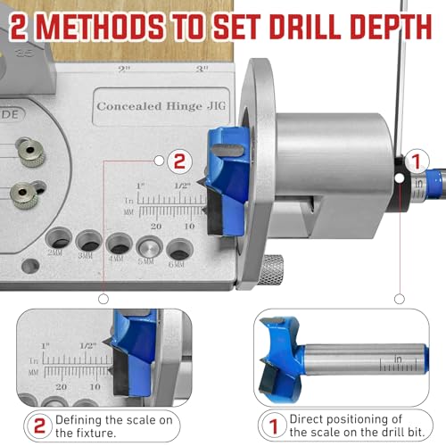 35mm Concealed Cabinet Hinge Jig Quick Clamp Dust Port Drill Guide Tool