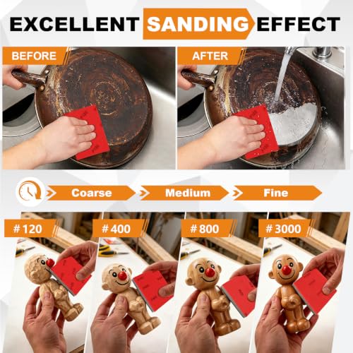 27 PCS 3x4 Inch Sanding Sponge, 2000 Grit Sandpaper Pads Sanding Blocks Set - color: 2000 Grit