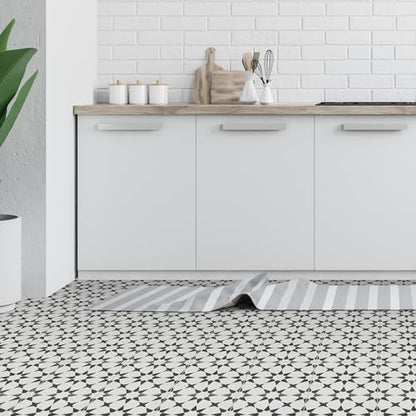 16-Sheet Peel and Stick Floor and Wall Tile for Bathroom Kitchen Shower, 9" x 9" Marrakech SPC Self-Adhesive Vinyl Flooring, Patterned Groutable Backsplash Tile, Cover 9.12 Sq Ft. - color: Marrakech