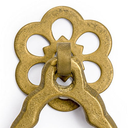 Hardware Philosophy HP Plum Flower Brass Pulls, 2-Pack, 2.4 in