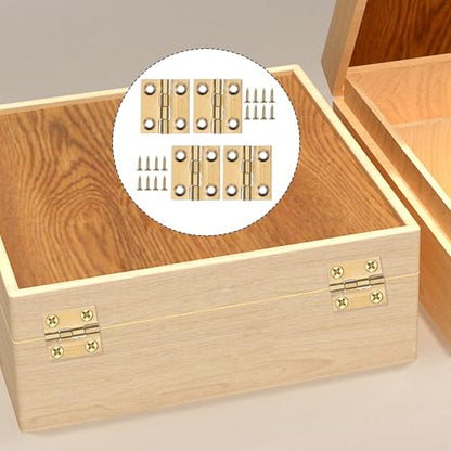 8 Pcs Small Hinges for Wooden Box, Mini Hinges for Jewelry Box