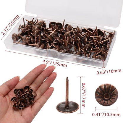 Red Copper Upholstery Tacks, 120PCS, 7/16 Inch - color: Red Copper
