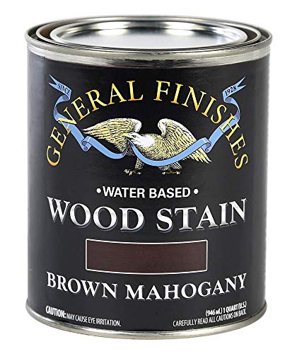 General Finishes Water Based Wood Stain, 1 Quart, Brown Mahogany - color: Brown Mahogany, size: 1 Quart