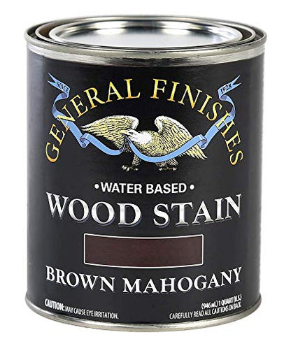 General Finishes Water Based Wood Stain, 1 Quart, Brown Mahogany - color: Brown Mahogany, size: 1 Quart