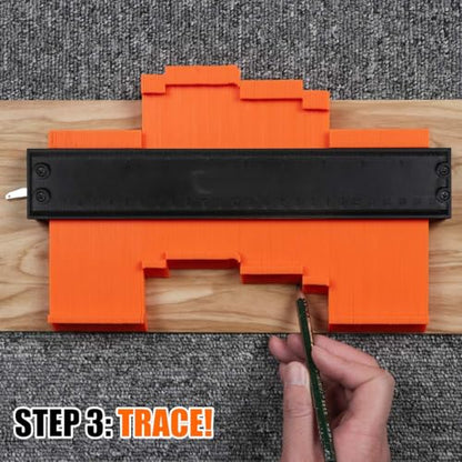 PRECISE 10 inch Contour Gauge for Precise Tracing, Orange