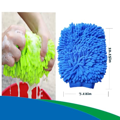 2 Pack Car Wash Mitt, Microfiber Chenille Car Wash Glove,7 x 10