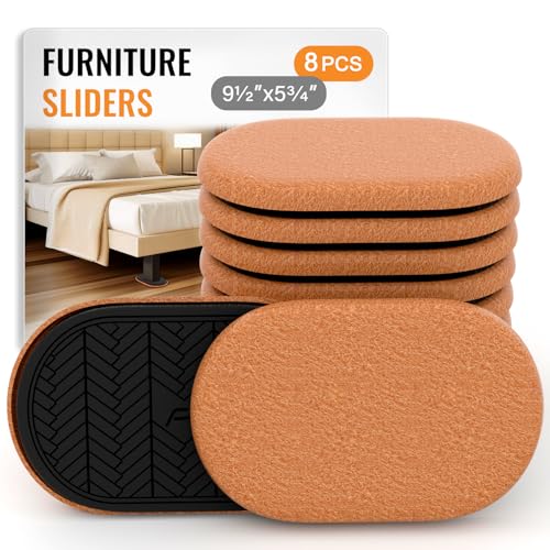 Furniture Sliders for Hardwood Floors Felt Heavy-Duty Furniture Movers - color: Orange 8pcs