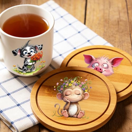 GLOBLELAND 18 Sheets Floral Animals Rub on Transfers Fox Giraffe Flower Transfer Stickers Decals Woodland Animals Cup Stickers Decals for Crafts Vase Glass Bottle Table Decor - style: Floral Animals
