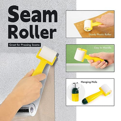 FOSHIO Wallpaper Kit, Including Wallpaper Smoothing Tool, Card Squeegee, Seam Roller, Wrapping Paper Cutter Exacto Knife, Mesureing Tape, Wallpaper Tools for Peel and Stick Window Film Application Kit - color: 04 Wallpaper Kit
