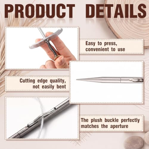 Otoolling 1 Pcs Button Tufting Needle with 100 Tufting Clasp for Upholstery