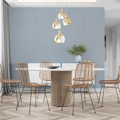 wishFIRE Grasscloth Peel and Stick Wallpaper 15.7"X120" Blue Contact Paper Texture Thick Vinyl Wall Paper Waterproof for Bedroom Living Room Cabinets Counter Top Liners - color: Blue, size: 15.7" x 120"