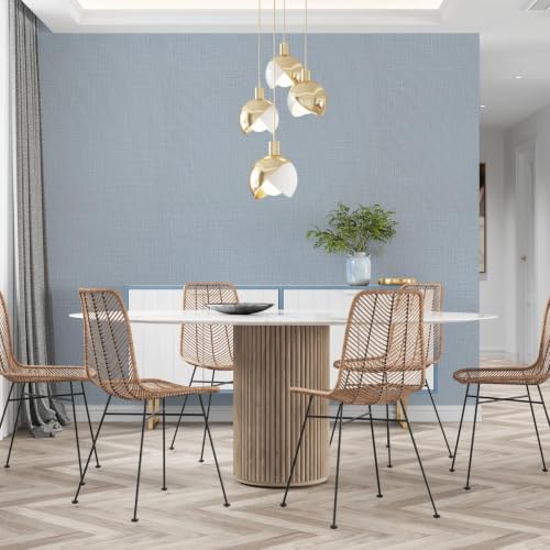 Grasscloth Peel and Stick Wallpaper 23.6"X480.3" Blue Contact Paper - color: Blue, size: 23.6" x 480"