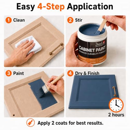 DWIL Cabinet Paint, Water Based Kitchen Cabinet Paint, Furniture Paint, Wood Paint, Low Odor, Fast Drying, Semi-Gloss, 16oz Blue Gray - color: Blue Gray, size: 16 Fl Oz (Pack of 1)