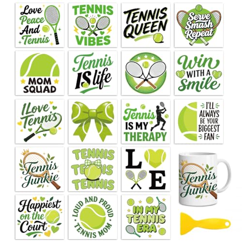 Peacoblue Tennis Sport Text Rub On Transfers for Craft, Transfer Sticker - style: Tennis Sport Text