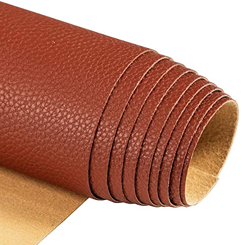 TORRAMI Soft Faux Leather Fabric, 0.64 Yard 54 x 23 in, Brown PU Leather - color: Brown, size: 0.64 Yard (54 x 23 inch)