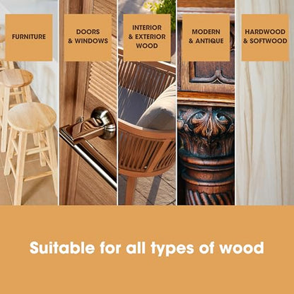 Furniture Clinic 17 oz Warm Graphite Wood Stain + 500ml Pre-Stain Wood Conditioner | Water Based | Fast Drying, Low Odor, & Non-Toxic | for Indoor & Outdoor Furniture and More