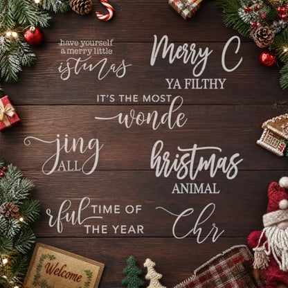 AFRITEE Christmas Stencils for Door Mats Reusable Painting Templates - style: Doormat